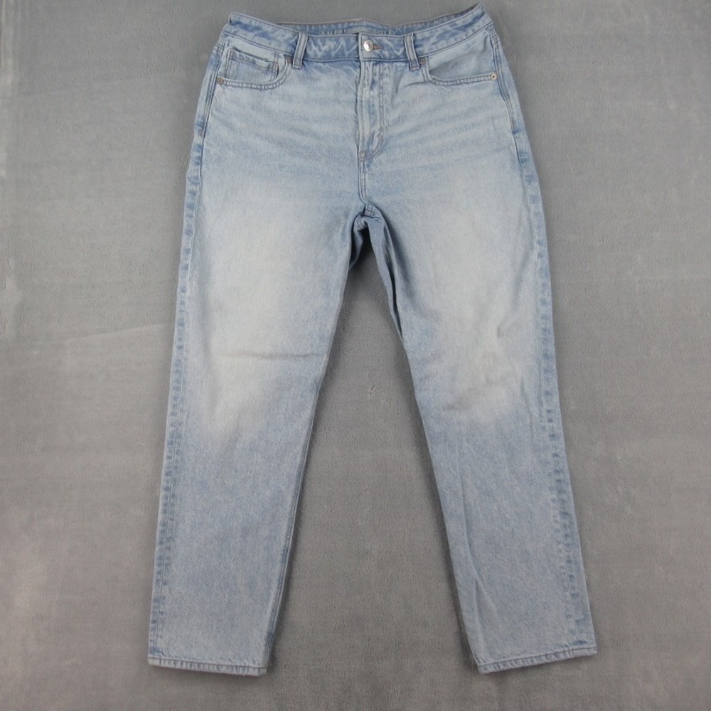 American Eagle Mom Jean Light Wash High Rise Denim Pants Womens 12 Regular